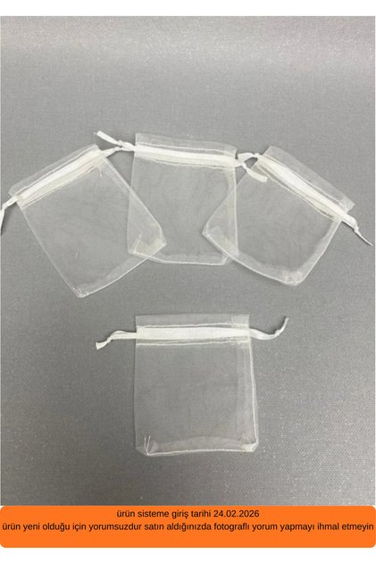 Büyük Boy Organze Şeffaf Tül Kese, 100 Adet (20X29 CM) Yazma,dügün Havlu,yasin,bohça, Kesesi