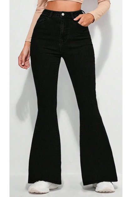 Spanish Vintage Slim Fit Clare Paça Women's Trousers Black School