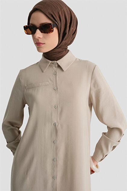 beige tunic dress DOLCE CABO Vegan Leather Tunic Dress - Creme main image 0