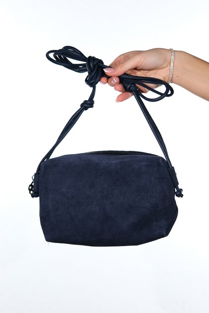 Selsey Navy Blue Suede Genuine Leather Women's Crossbody Bag