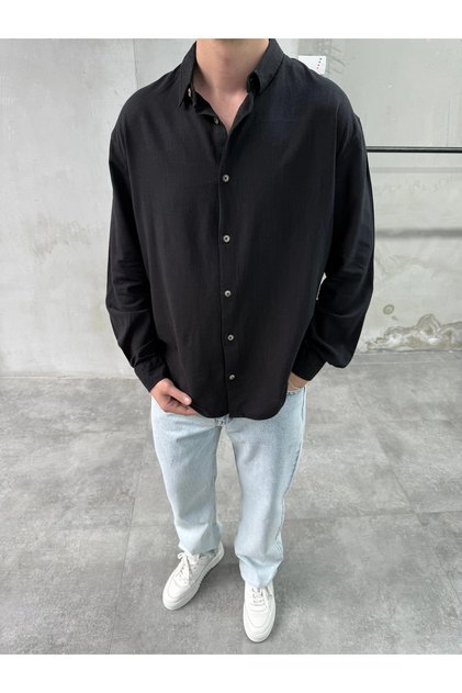 Men's Linen Relaxed Fit Basic Shirt