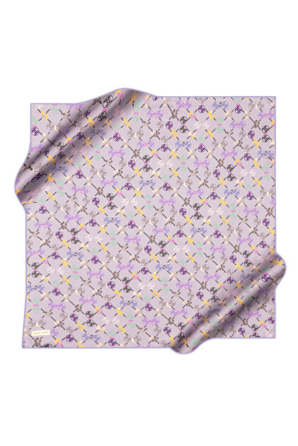 Purple 90X90 Silk Crepe Satin Scarf