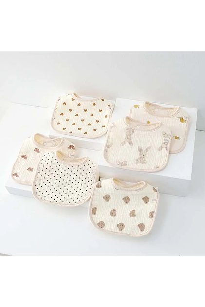 Random 3pcs/set Baby Bibs Cotton Infant Feeding Bib Newborn Burp Cloths Bandana for Kids Boys Gi...