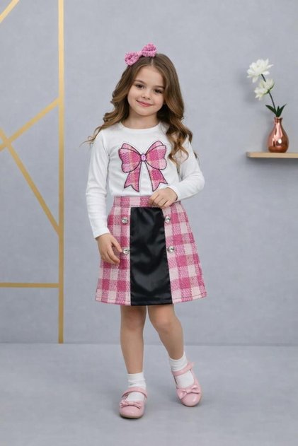 Ribbon Detail Girl's Suit