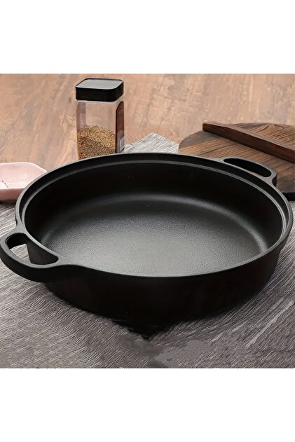 black 1PC Cast Iron Skillet, Non-Stick & Rust-Resistant. Perfect for Induction, Gas Stoves & Outdoor