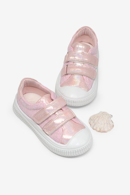 Children's Unisex Pink Kids' Sneaker with Glitter Detail and Velcro Comfortable Fit