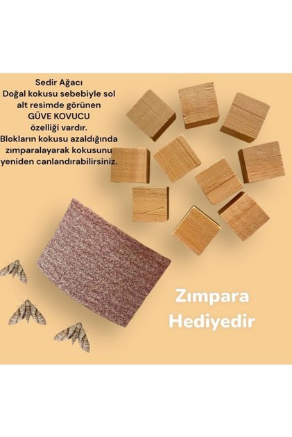 30 Adet Küp Doğal Güve Kovucu Sedir Ağacı Doğal Naftalin Alternatifi