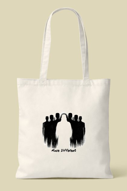 Move Different Printed Tote Bag - Daily Shoulder Bag