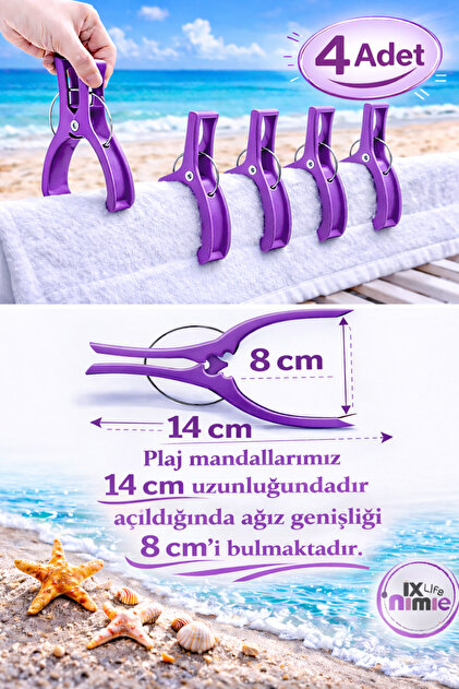 MixmioLife Havlu Mandalı 14cm XXL Havlu Tutucu Mandal Güçlü