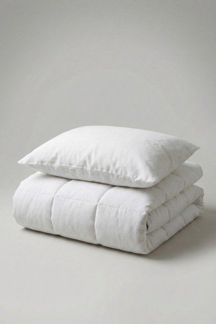Single Microfiber Quilt + Pillow Set 155X215 cm - Anti-Allergic Washable Silicone Filling