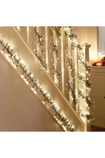 ® Коледна гирлянда, Линеен клъстерен тип, 20м, 960 LED диода, За вътрешна и външна употреба, Топло бяло