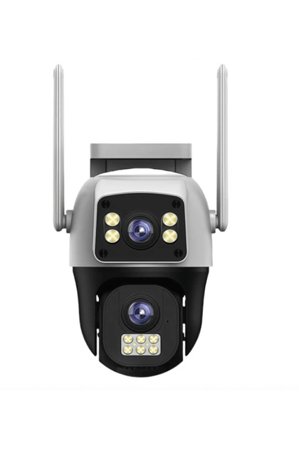 Cameră Supraveghere IP Wi-Fi 4MP Duală, 2 Antene, Zoom, Full Color Night Vision, Comunicare Interc