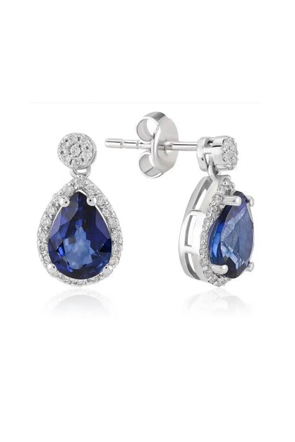 1,80 Karat Pırlanta Safir Küpe