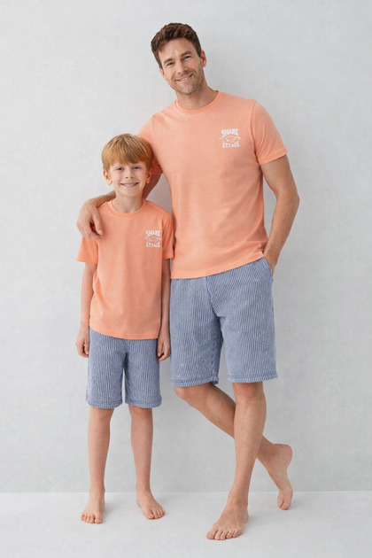 Father & Son Shorts Set, (Sold Separately), 100% Cotton, Crew Neck, Shark Print