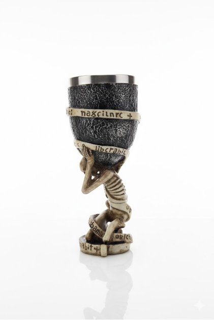 Kadeh Bardağı Kuru Kafa İskelet Temalı Gotik Orta Çağ Tema Paslanmaz Çelik 330 ml