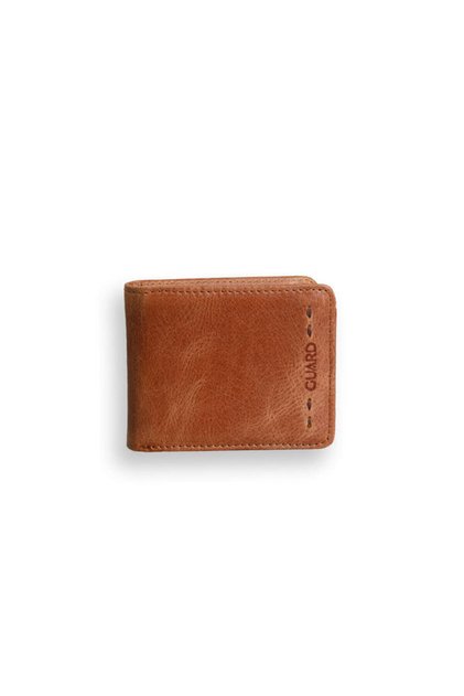 Antique Tan Genuine Leather Special Stitching Patterned Sports Men's Wallet // Grd260225Wt1753