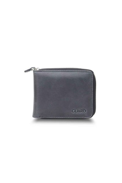 Antique Black Genuine Leather Full Zipper Horizontal Mini Wallet // Grd260225Wt1485
