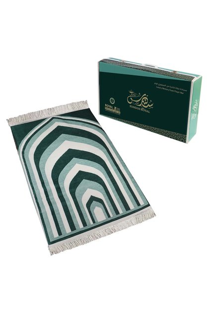 Royal Turkish Prayer Mat with 3-Layer Memory Foam – Luxury Islamic Prayer Rug for Knee Support