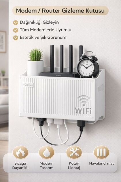 Wifi Saklama Kutusu Duvara Asıla Bilir Pleksi Modem Ve Sigorta Saklama Kutusu