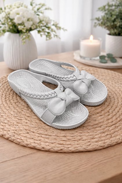 Women's Bow Non-Slip Beach Balcony Garden Terrace Bathroom Slippers