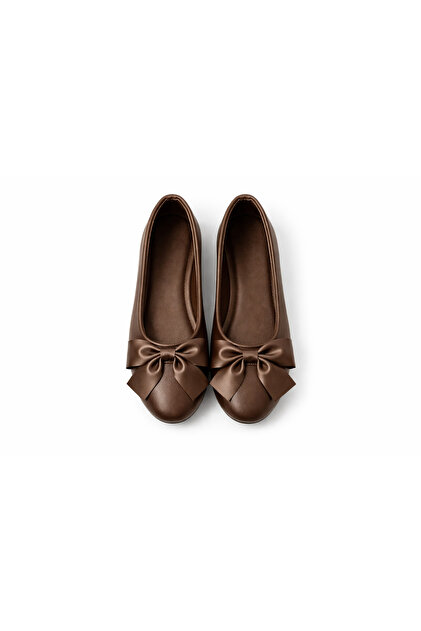 Bowa Women's Daily Ribbon Detailed Round Toe Stylish Ballerinas