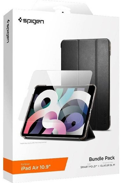 Smart Fold Case With Screen Protector Bundle Pack, Compatible for Apple iPad Air 4 10.9"