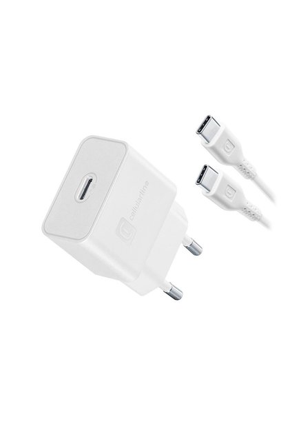 CELLULARLINE SUPER FAST CHARGE PD 25W ŞARJ ALETİ ( ADAPTÖR+ KABLO ) - BEYAZ