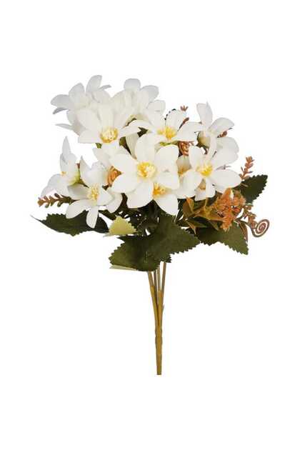 Buchet cu cinci ramuri de flori mici, culoare albă