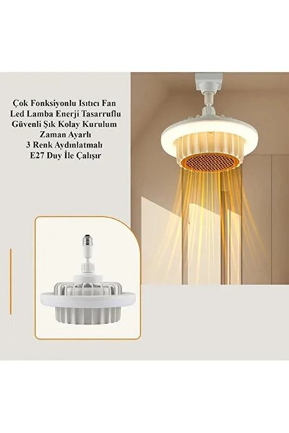 Isıtıcı Fan LED Lamba Çok Fonksiyonlu E27 Duy ile Kolay Kurulum hs9350