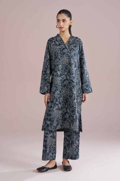 chinese dress ladies Nishat Linen 3 Piece Pakistani Casual Suit NIS11 - L - Cheetah Print