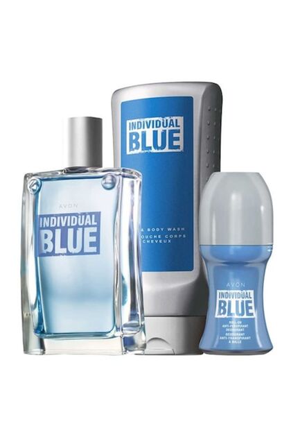 Set 3 produse Individual Blue, - Apa de toalte 100 ml, Gel de dus 250 ml, Deodorant Roll-On 50 ml