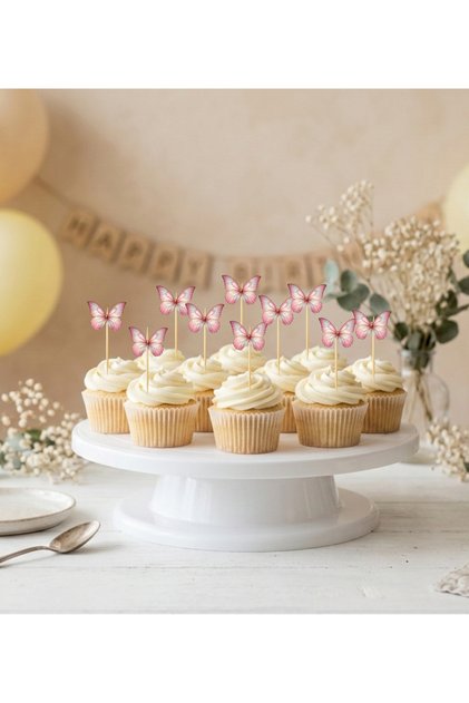Kelebekli Cupcake Kürdanı