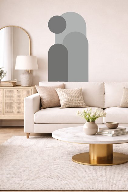 Bohemian 3-Piece Oval and Circle Figured Wall Sticker Set