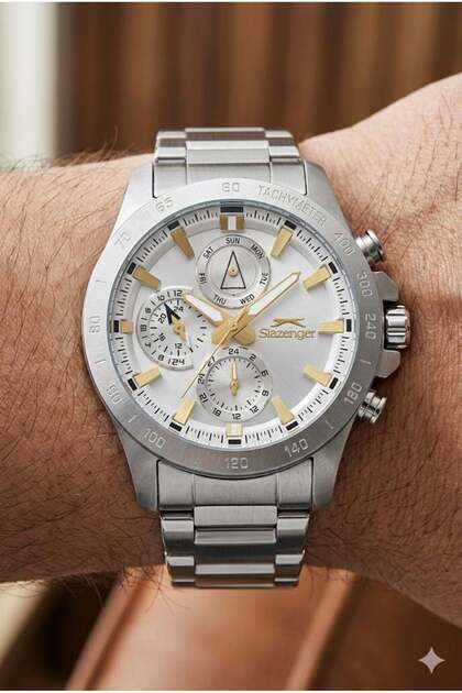 Modern Design Men's Wristwatch | 44mm, Stainless Steel, Multifunction, 10 Atm