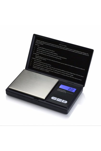 ميزان مجوهرات رقمي محمول أسود/فضي 500 جرام/0.01 جرام