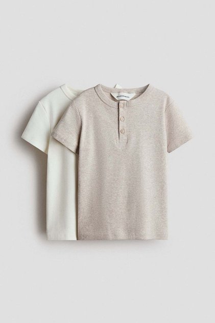 2-pack cotton Henley tops
