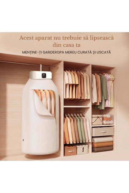 Uscător de Haine Electric Portabil cu Încălzire Rapidă și Afișaj Digital