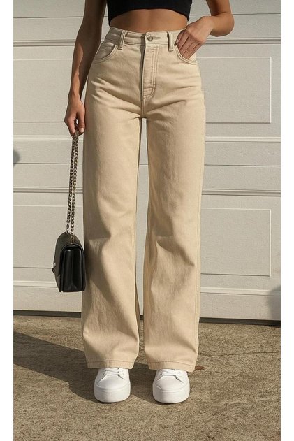 New Season High Waisted Loose E Stretchy Women's Palazzo Jeans