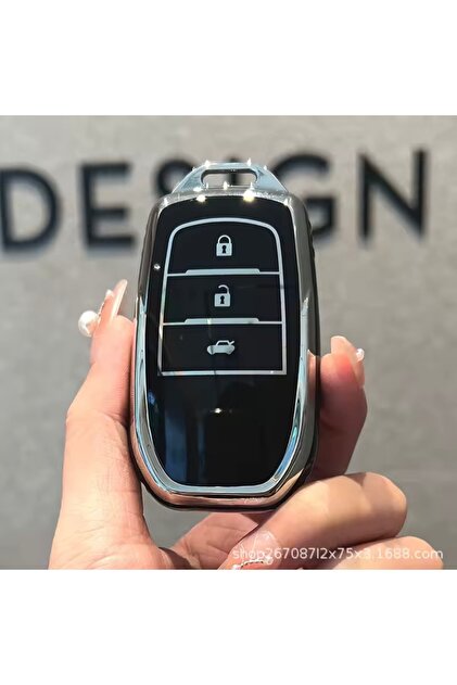 غطاء مفتاح تويوتا RAV4 أسود-فضي، إكسسوار