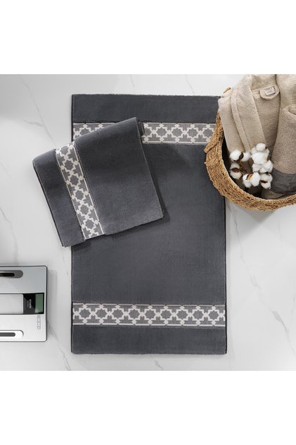 Home Lora 2 Li Cotton Bath Mat -Dark Gray