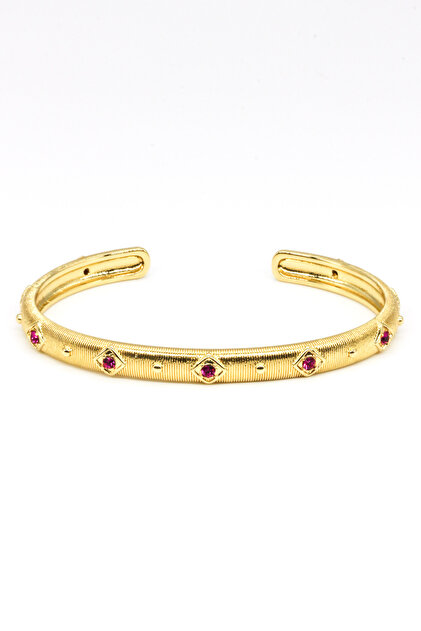 Zircon Stone Handcuff Bracelet