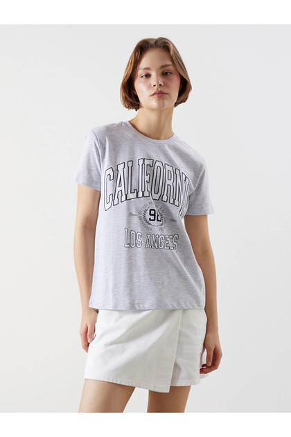 Xside gray crewneck california Printed women's t-shirt