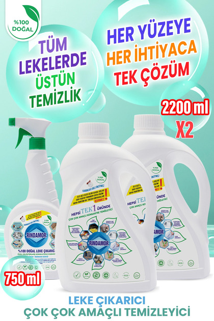 %100 Doğal Bitkisel Çok Çok Amaçlı Konsantre Temizleyici & Leke Çıkarıcı Seti