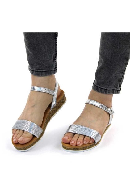 Sandale de dama,cu talpa joasa BJ511-SILVER