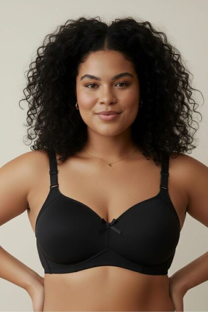 Black Premium Quality C Cup Large Size Shaping / Sculpting Bra |   Non-wired Sponge Supportless Daily Comfortable