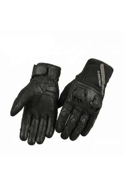 Motorcycle Gloves Leather Full Protection 100% Leder Biker Gloves Black