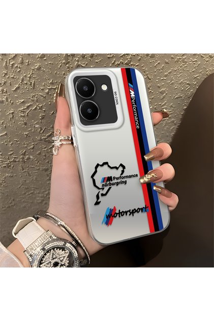 Vivo Y36 Compatible Silicone Edge Hard Back Anti-Fall Phone Case Bmw Patterned