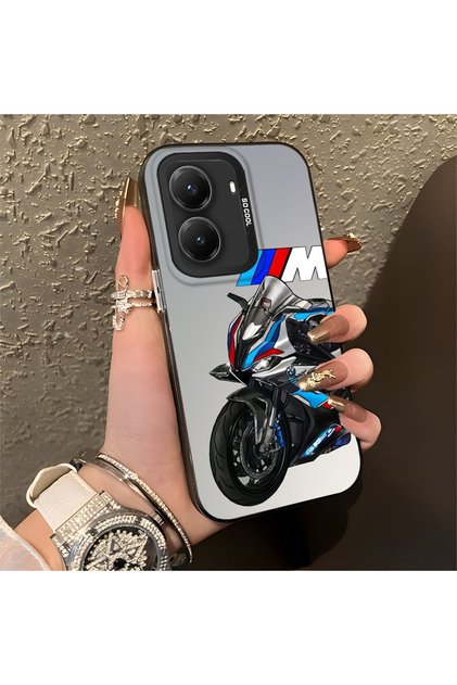 Poco X7 Pro Compatible Silicone Edge Hard Back Anti-Fall Phone Case Motorcycle Patterned