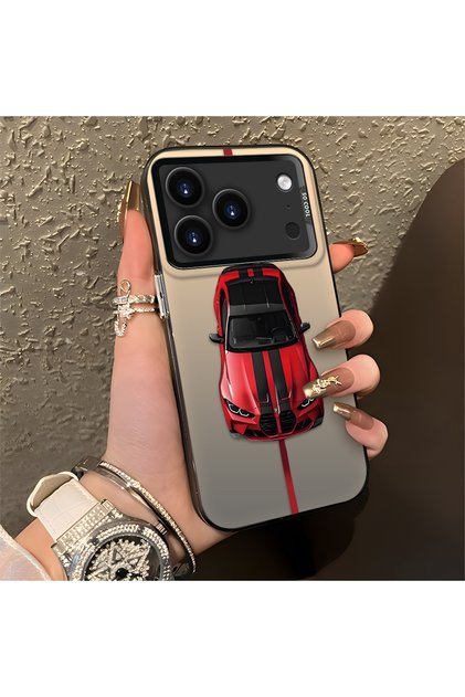 iPhone 17/18 Pro Compatible Case with Bmw Pattern Silicone Edge Hard Back Anti-Fall