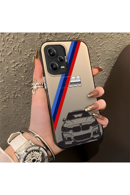 Redmi Note 12 Pro 5g Compatible Silicone Edge Hard Back Anti-Fall Bmw Patterned Phone Case